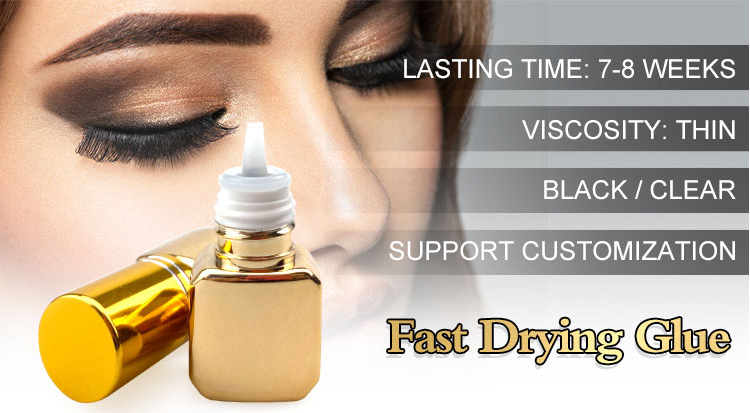 Custom logo Long Lasting 1 Sec Fast Dry Eyelash Extension Glue Waterproof Low Humidity Professional Lash extension Adhesive Glue  