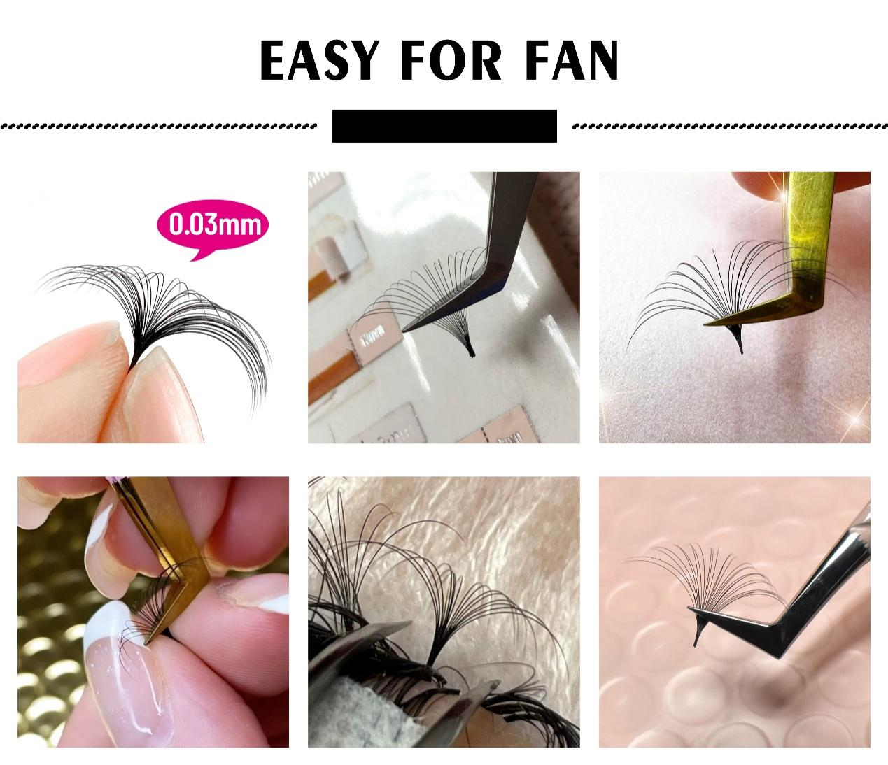 Yy Shaped Cilia Individual Y Wire Eyelash Fluffy Clusters 2D Pre-Made Volume Fans Self Grafted Y Lashes Extension Cilios  