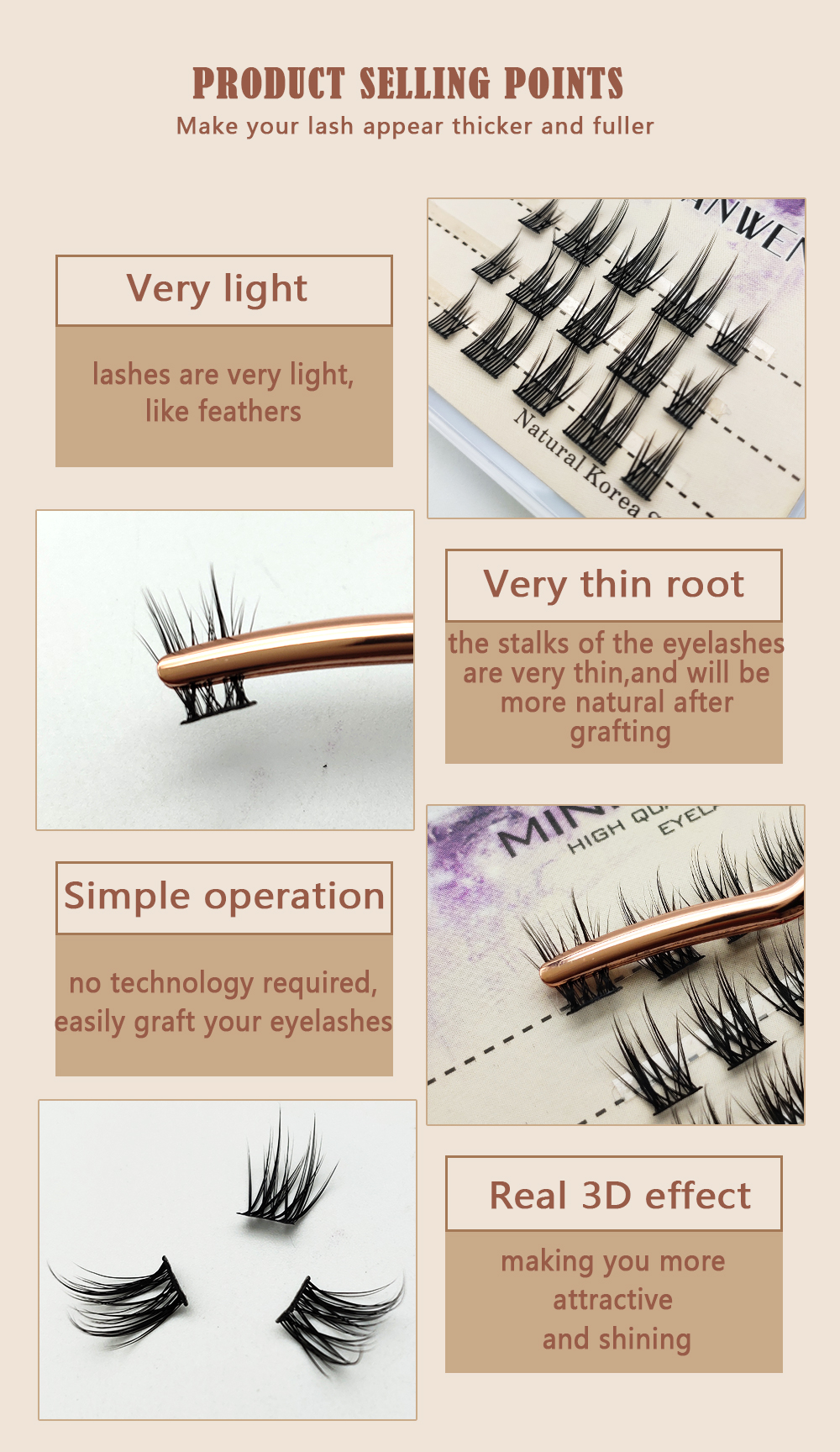 Pecamei Lash Single Lash Cluster, Natural Look Manga Lash Cluster Single lash extension,56 cluster + 40 base lashes, soft and light home wide lash cluster (01 types)  