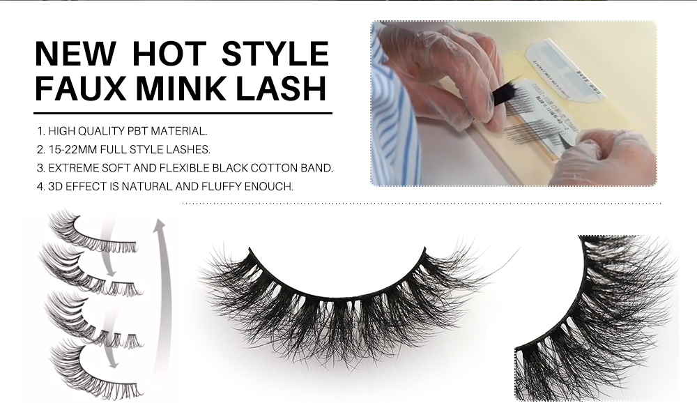 Full-size False Eyelashes Russian Strip Eyelashes D Curly Wispy Natural Look Artificial mink eyelashes Fluffy zanlufly cat-eye eyelashes with clear band  